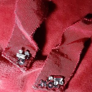 5.21.23 Juicy Couture embellished velour bootcut pants, in RED, PETITE